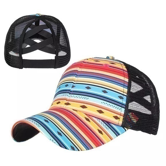 Ponytail Criss Cross Back Cap - Picture 1 of 1